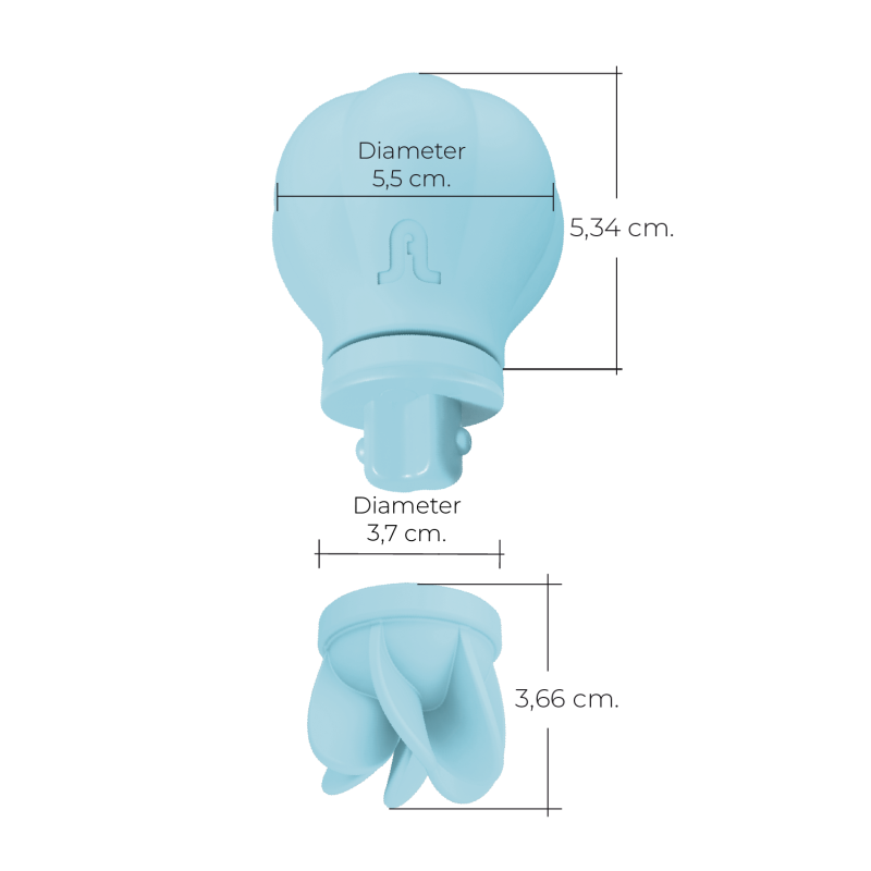Caress Blue - Mini vibratore e rotatore clitorideo Ricaricabile - 5 teste