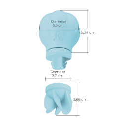 Caress Blue - Mini vibratore e rotatore clitorideo Ricaricabile - 5 teste