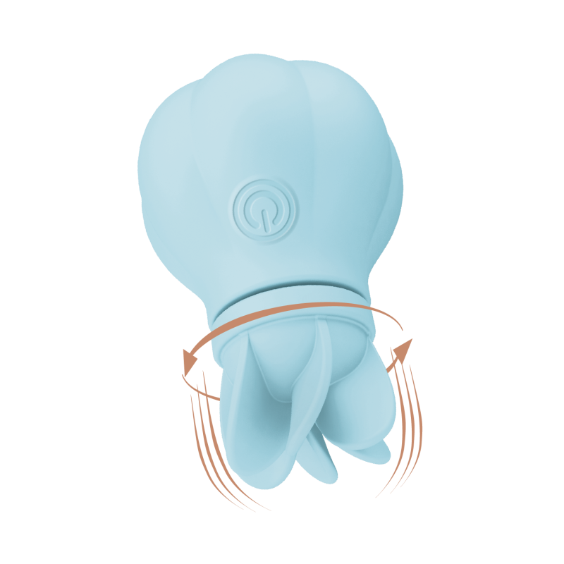 Caress Blue - Mini vibratore e rotatore clitorideo Ricaricabile - 5 teste