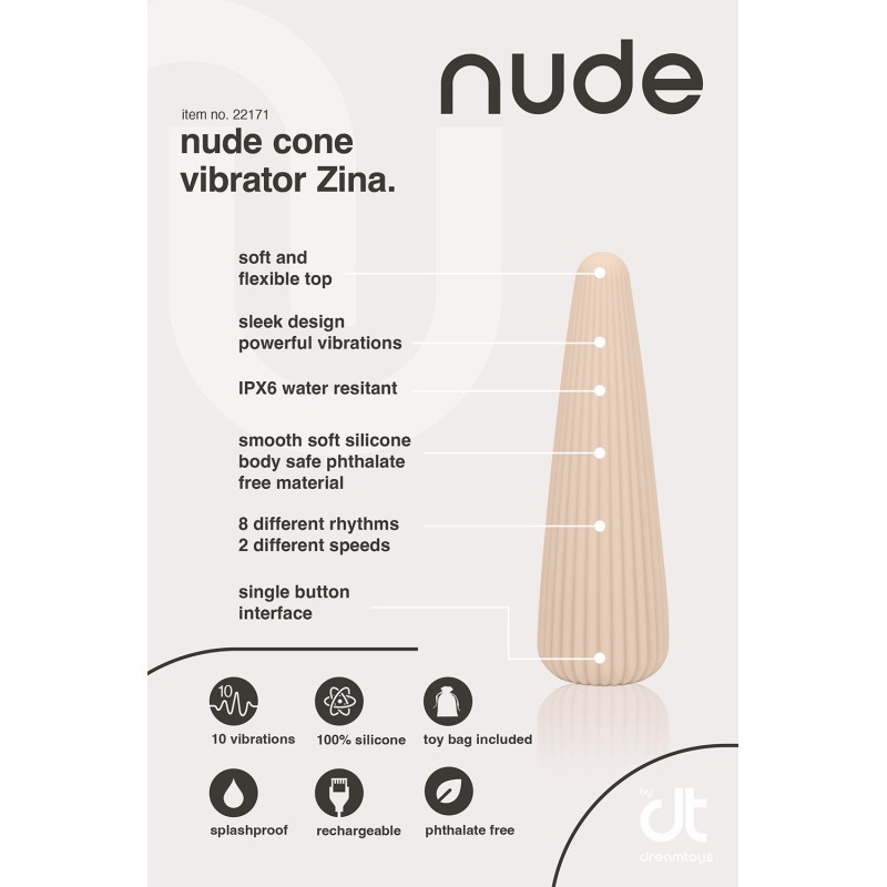 NUDE ZINA VIBRATOR CONE - Travel Size