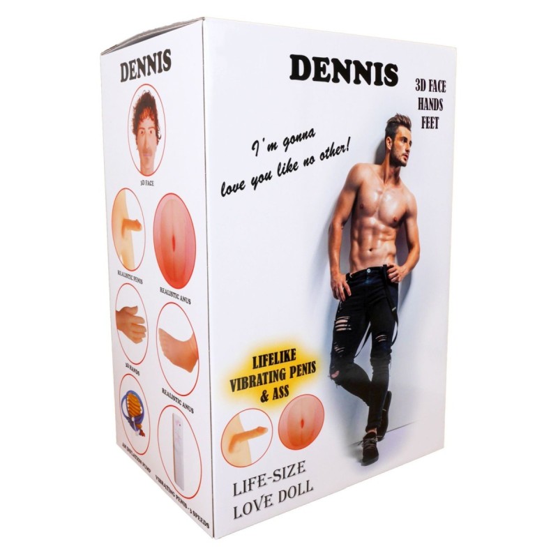 Dennis Doll - pênis vibratório - rosto, mãos e pés 3D