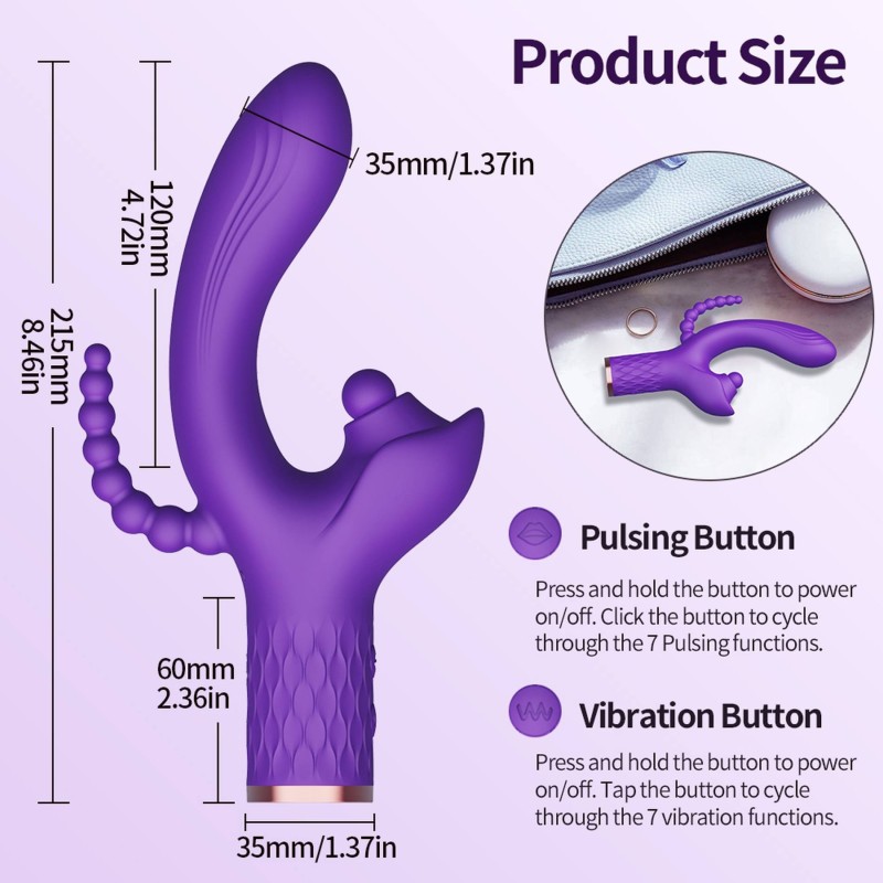 PATTY - Vibrator, Klopfen, Anale Stimulation -49 Modi - Wiederaufladbar