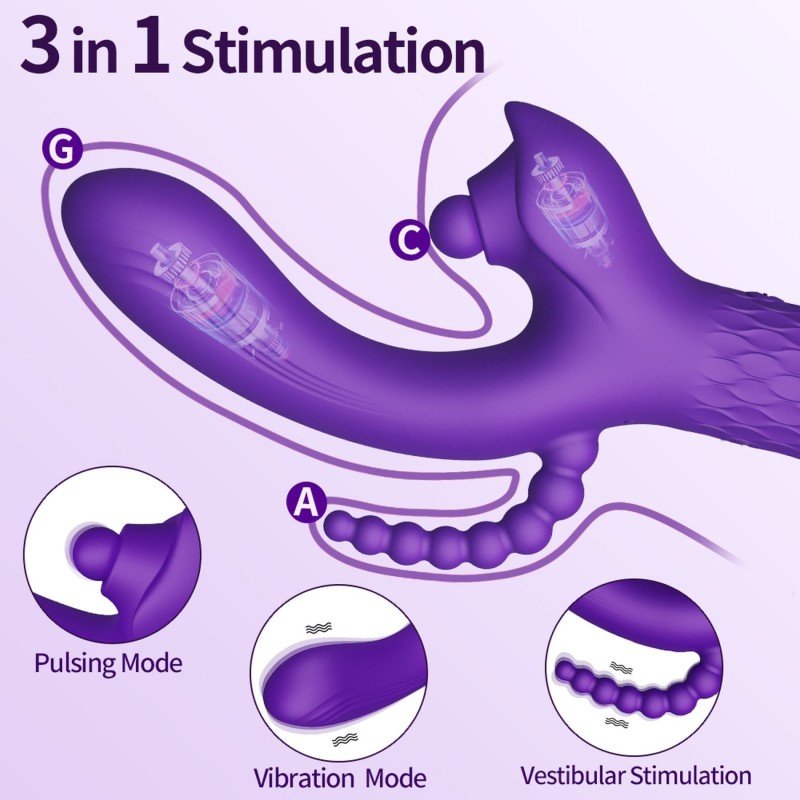 PATTY - Vibrator, Tapping, Anal stimulation -49 modes - Rechargeable