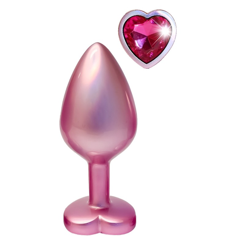 Pearl Pink Metallic Anal Jewel L - Glänzende Liebe - 9,5 x 4,3cm