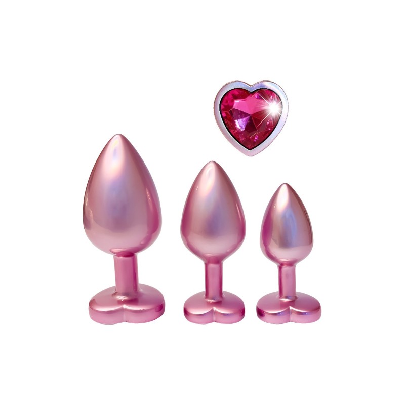 Parure de bijoux anal métallisé rose perle - Gleaming Love