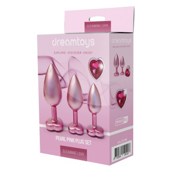 Conjunto de Jóias Anal Metálico Rosa Pérola - Amor Brilhante 2