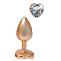 Gioiello anale metallico Perla d'oro S - Amore scintillante - 7,1 x 2,7 cm