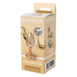 Gioiello anale metallico Perla d'oro S - Amore scintillante - 7,1 x 2,7 cm