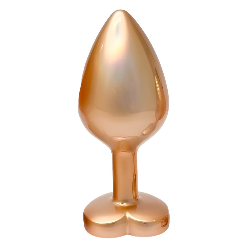 Gioiello anale metallico perla d'oro M - Amore scintillante - 8,3 x 3,4 cm