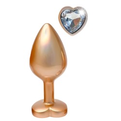Joya Anal Metálica Dorado Perlado  M - Gleaming Love - 8,3 x 3,4cm