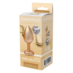 Joya Anal Metálica Dorado Perlado  M - Gleaming Love - 8,3 x 3,4cm