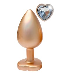 Metallic Anal Jewel Gold Pearl L - Amor Reluzente - 9.5 x 4.3cm