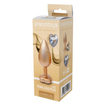 Metallic Anal Jewel Gold Pearl L - Amor Reluzente - 9.5 x 4.3cm 2