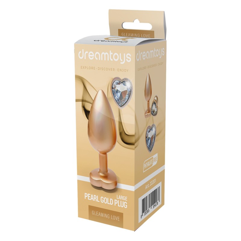 Metallic Anal Jewel Gold Pearl L - Gleaming Love - 9.5 x 4.3cm