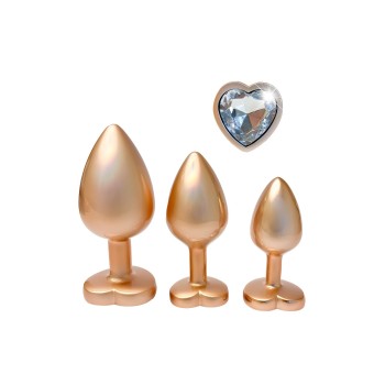 Set di gioielli anali metallici in oro perla - Amore scintillante 2