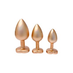 Set de Joyas Anales Metálicas Dorado Perlado  - Gleaming Love