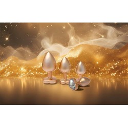 Parure de bijoux anal métallisé or perle - Gleaming Love
