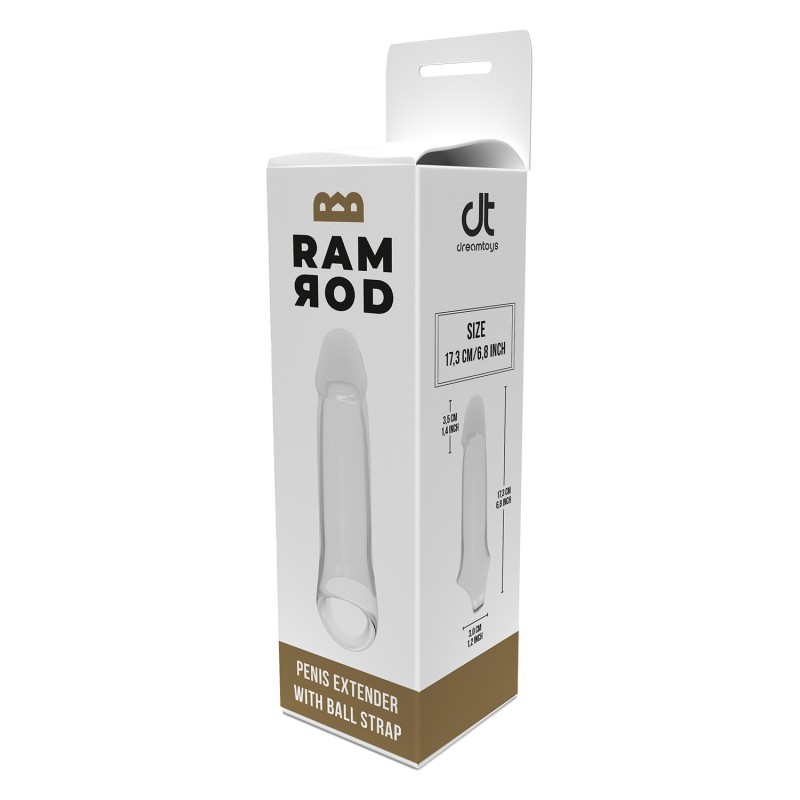 FUNDA TRANSPARENTE CON EXTENSIÓN 3,5cm Y SUJECIÓN TESTÍCULOS RAMROD