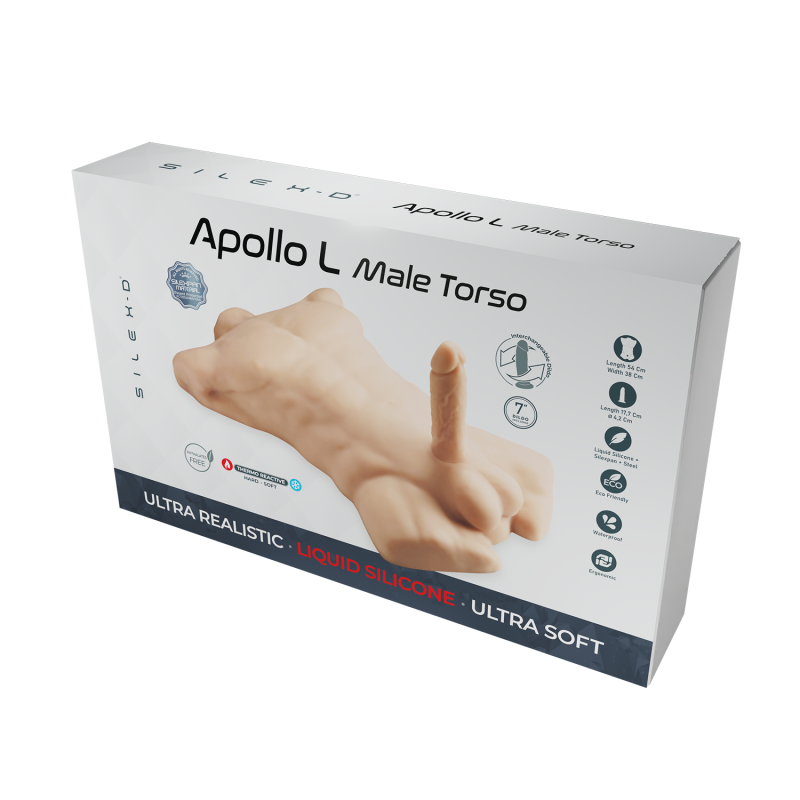 SILEXD Apollo L Full Torso com vibrador de 7 polegadas incluído