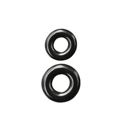 Kit 2 Penis Rings TPR Black - Double Stack - Renegade
