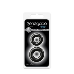 Set 2 Penisringe TPR Schwarz - Double Stack - Renegade