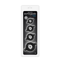 Kit 4 Penis Rings TPR Black - Vitality Rings - Renegade