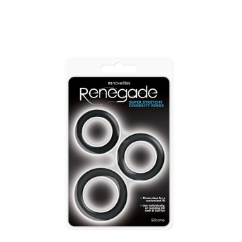 Schwarze Silikonringe Kit 30, 35 und 40mm - Diversity Ringe - Renegade 2