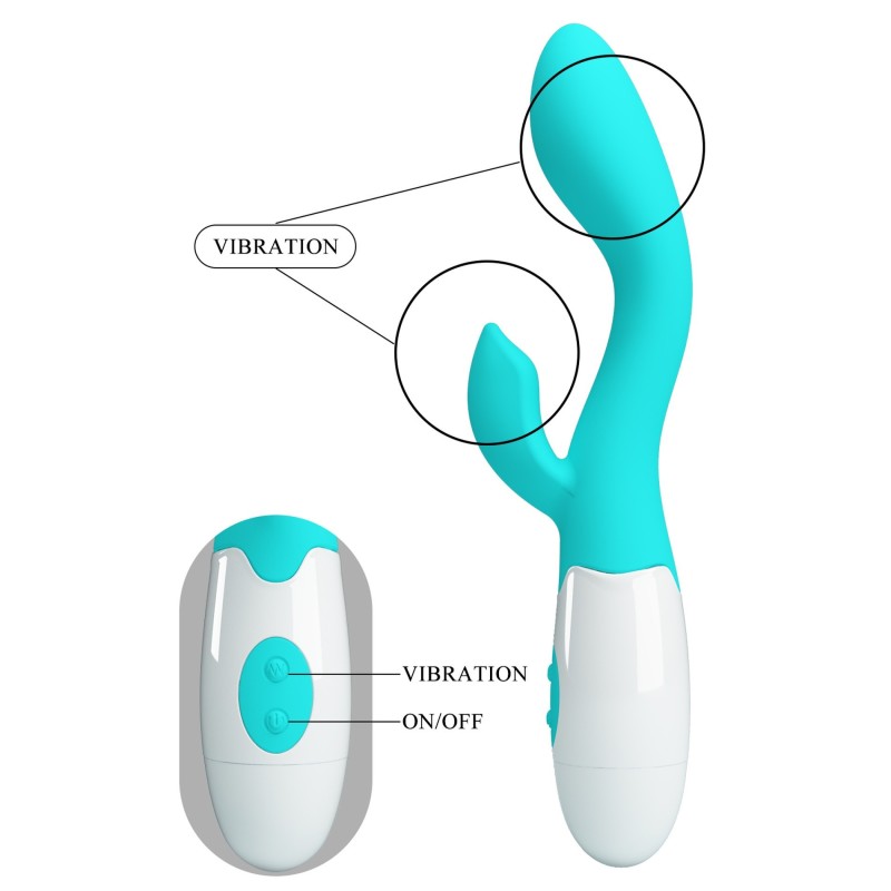 Vibrateur double bleu clair brillant 30 modes