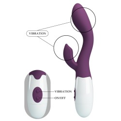 Vibromasseur double violet foncé brillant 30 modes