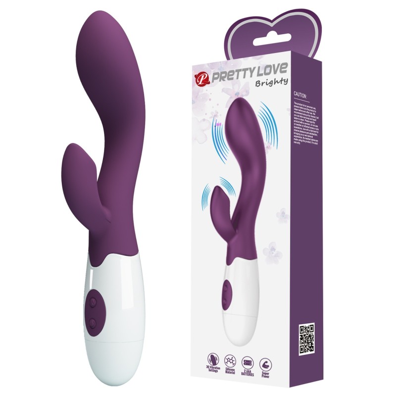 Heller dunkelvioletter Doppelvibrator 30 Modi