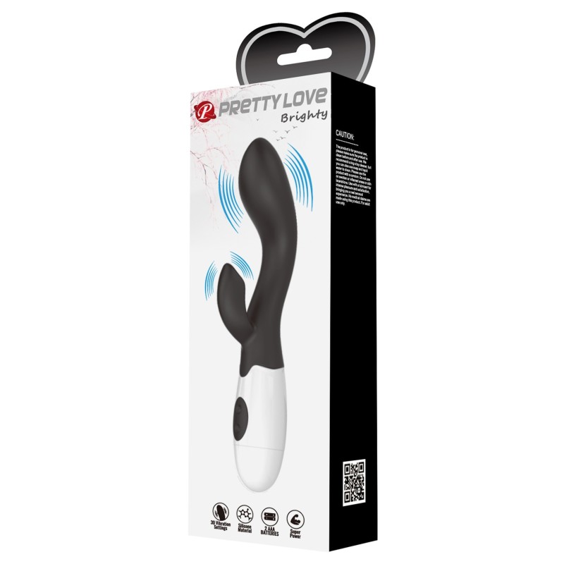 Preto brilhante - Vibrador duplo 30 modos