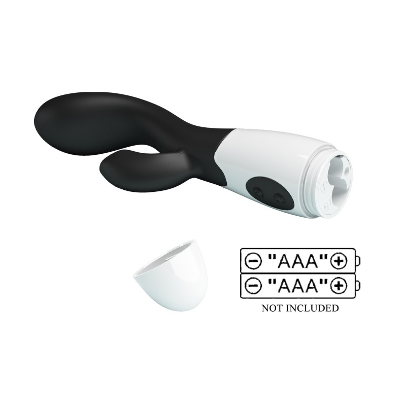 Preto brilhante - Vibrador duplo 30 modos