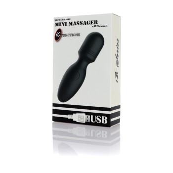 Mini-Massagestab Schwarz Wiederaufladbar 10 Modi 2