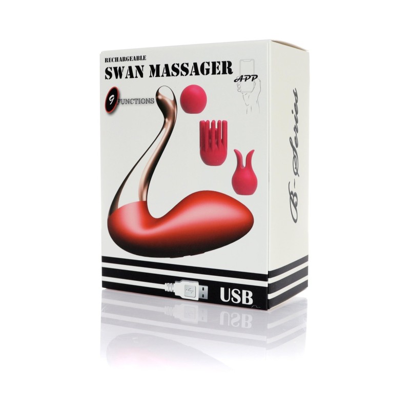 SWAN MASSAGER - Double Vibrator - Double stimulation - Interchangeable heads -Rechargeable 12 modes