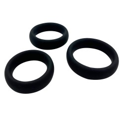 Kit 3 Anelli Piatti per il Pene Anelli Silicone Sensual Pleasure