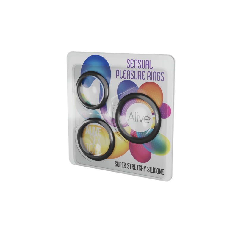 Kit 3 Anillas Planas Pene Silicona Sensual Pleasure Rings