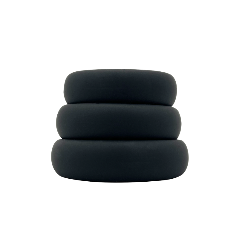 Kit 3 Anéis de Pênis Planos Anéis de Prazer Sensual de Silicone
