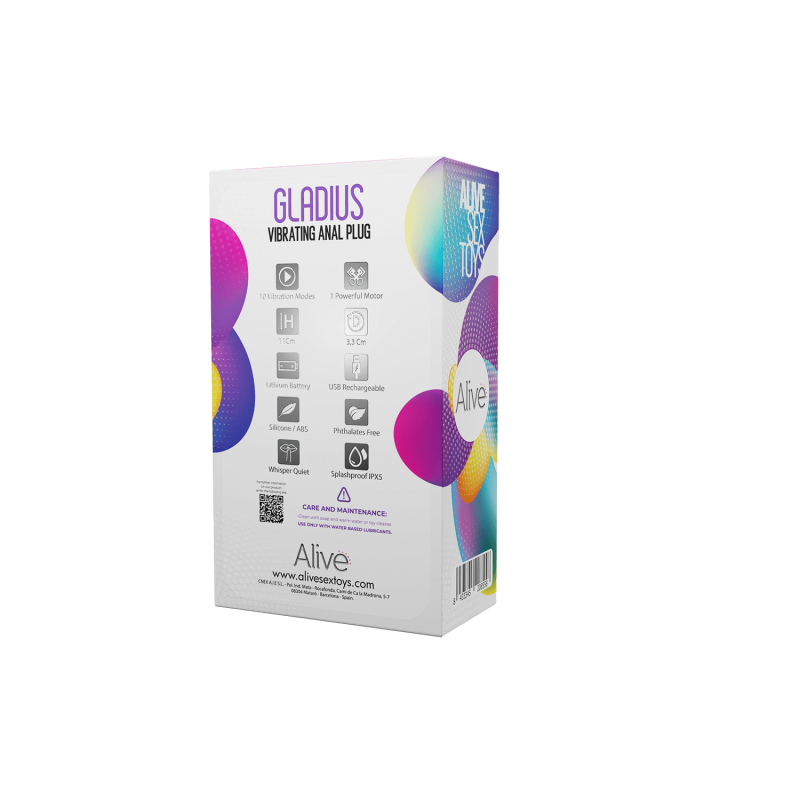 Gladius - Vibromasseur anal rechargeable 11x3.3cm - 10 modes