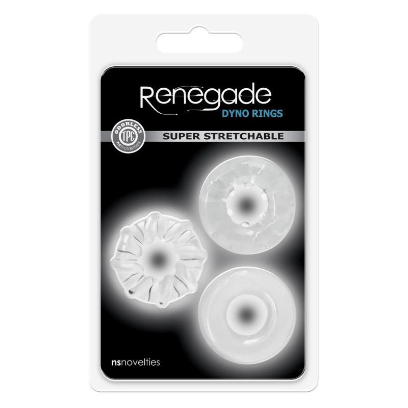 Kit 3 Anéis Penitários TPR Transparentes - Anéis Dinamóricos - Renegade