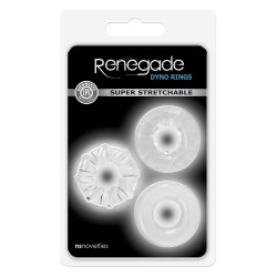 Kit 3 Transparent TPR Penis Rings - Dyno Rings - Renegade