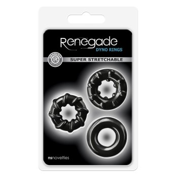 Kit 3 Penisringe TPR Schwarz - Prüfstandsringe - Renegade 2