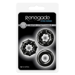 Kit 3 Anéis Penianos TPR Preto - Anéis Dinamóricos - Renegade
