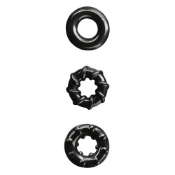 Kit 3 Anillas Pene TPR Negro - Dyno Rings - Renegade