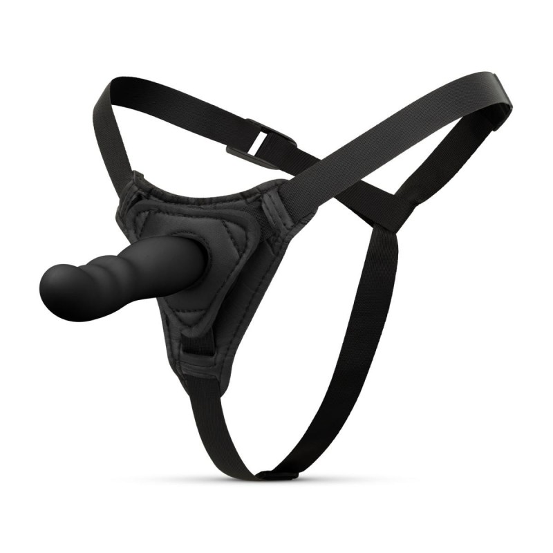 JAB STRAP Preto - Arnês com vibrador de silicone preto 13x3cm