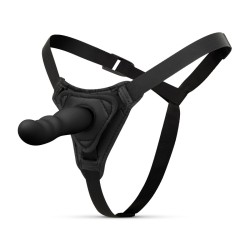 JAB STRAP Noir - Harnais avec godemichet en silicone noir 13x3cm
