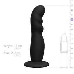 JAB STRAP Black - Harness with black silicone dildo 13x3cm
