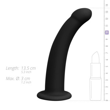 BANGER STRAP Black- Harness mit schwarzem gebogenem Silikondildo 13,5x3cm 2