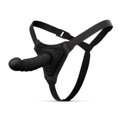 THRUSTER STRAP Black - Imbracatura per dildo in silicone nero semi-realistico 14,5x3cm