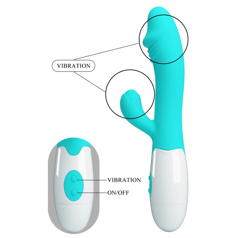 Snappy Light Blue - Double Vibrator 30 modes