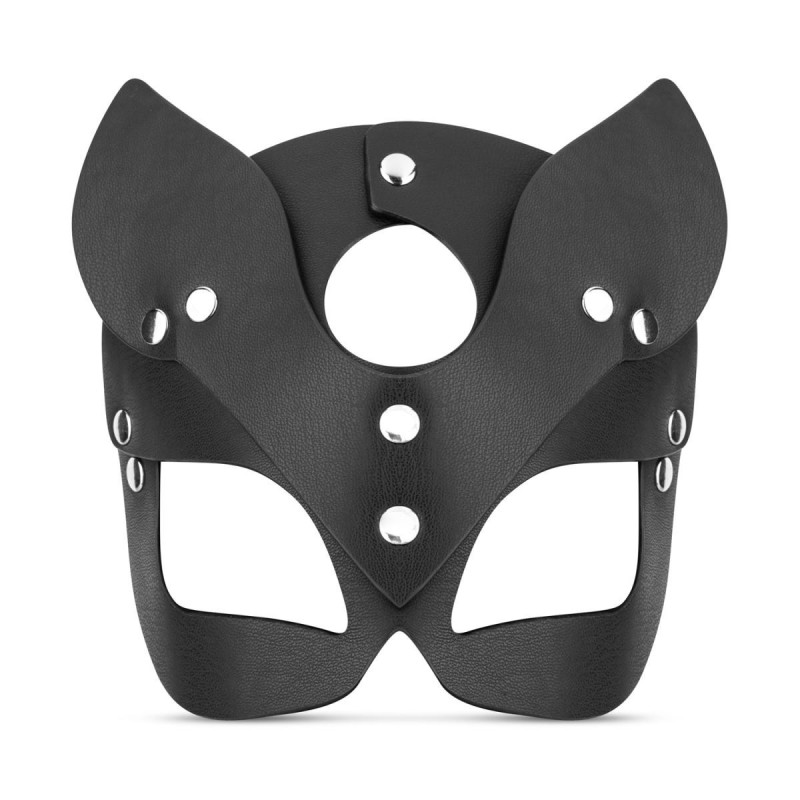Kinky Kitty Vegan Leather Cat Mask - Black